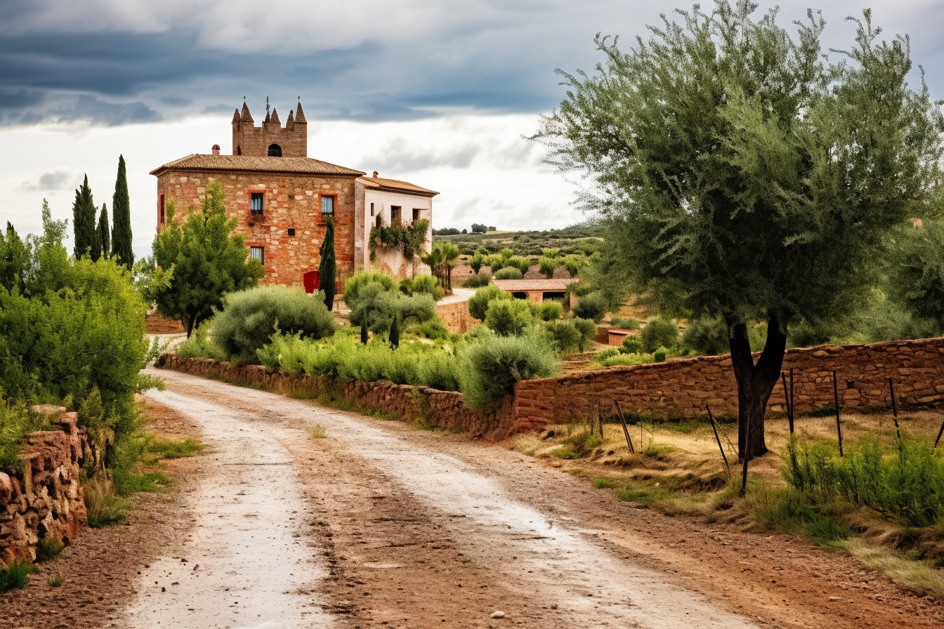 domaine avec des oliviers